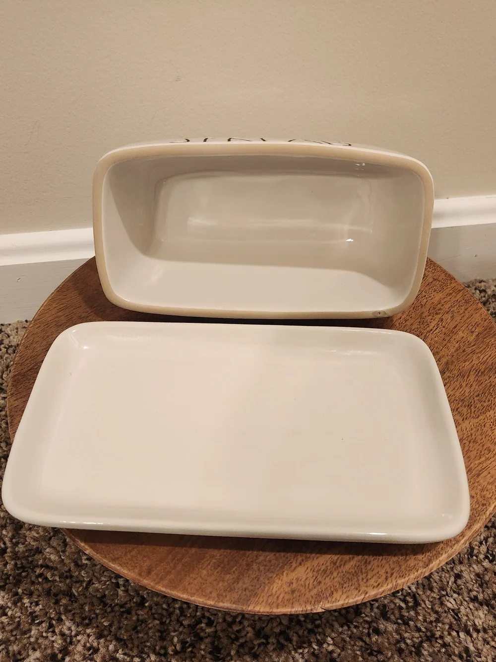 Rae Dunn Artisan Collection Ceramic 'SPREAD' Butter Dish From Magenta